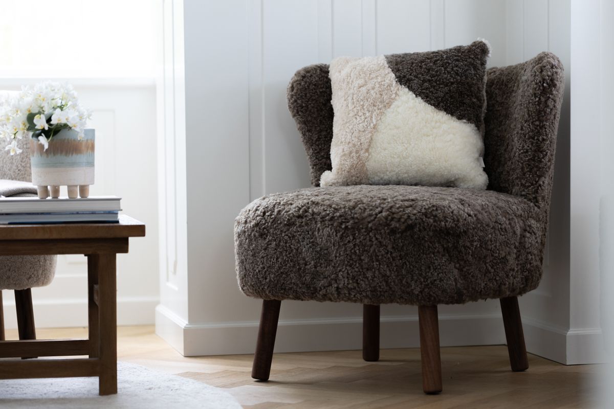 Short-Wool Sheepskin Cushion | Doublesided | 46x46 cm