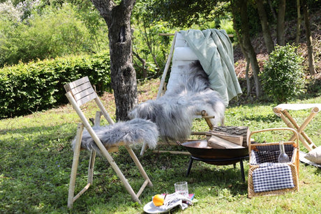 Long Wool Sheepskin Seat Cover Natural Grey Dark