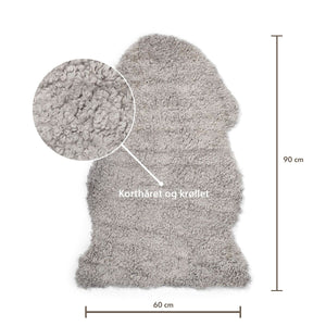 Short Wool Merino Sheepskin Rug | Light Grey | 35 in (Bestseller)