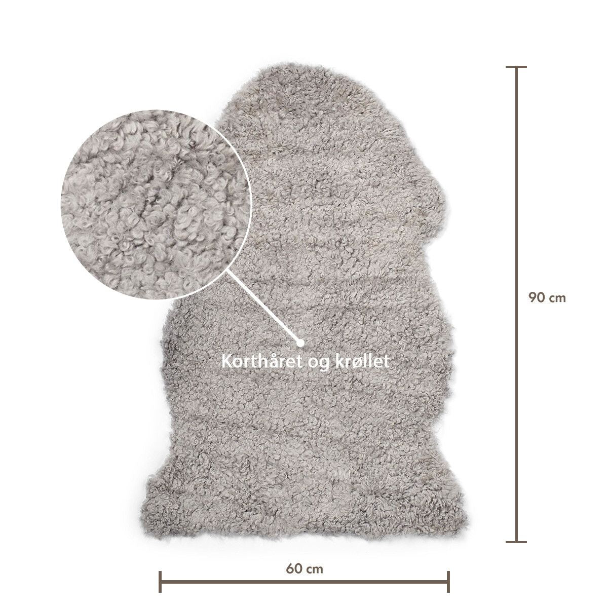Merino Sheepskin | Short Wool | approx. approx. 35 in Grey