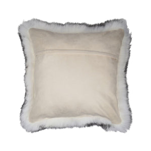Sheepskin Cushion | Long Wool | New Zealand | Square Black Tip