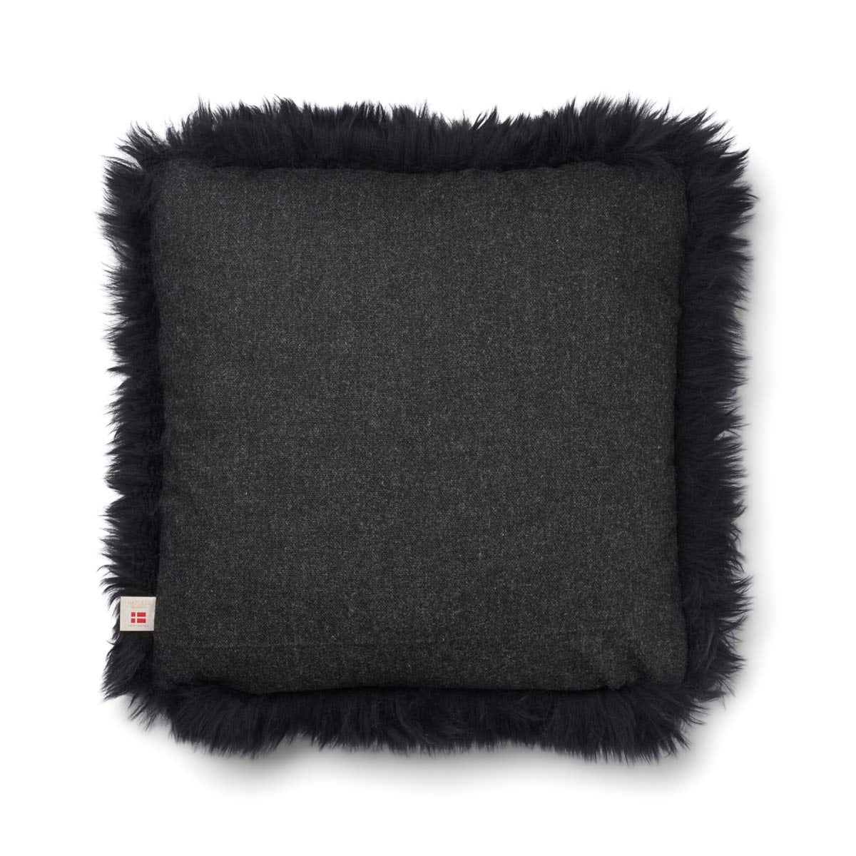 Long-Wool Sheepskin Cushion | 20x20 in | 13x20 in Charcoal/Black / 20x20 in