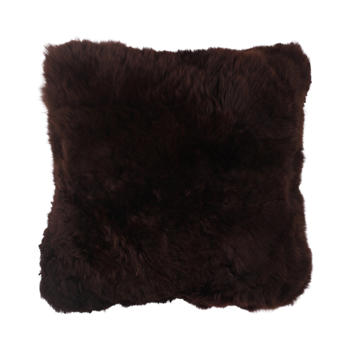 Alpaca Cushion | Long Wool Chocolate / 16x16 in