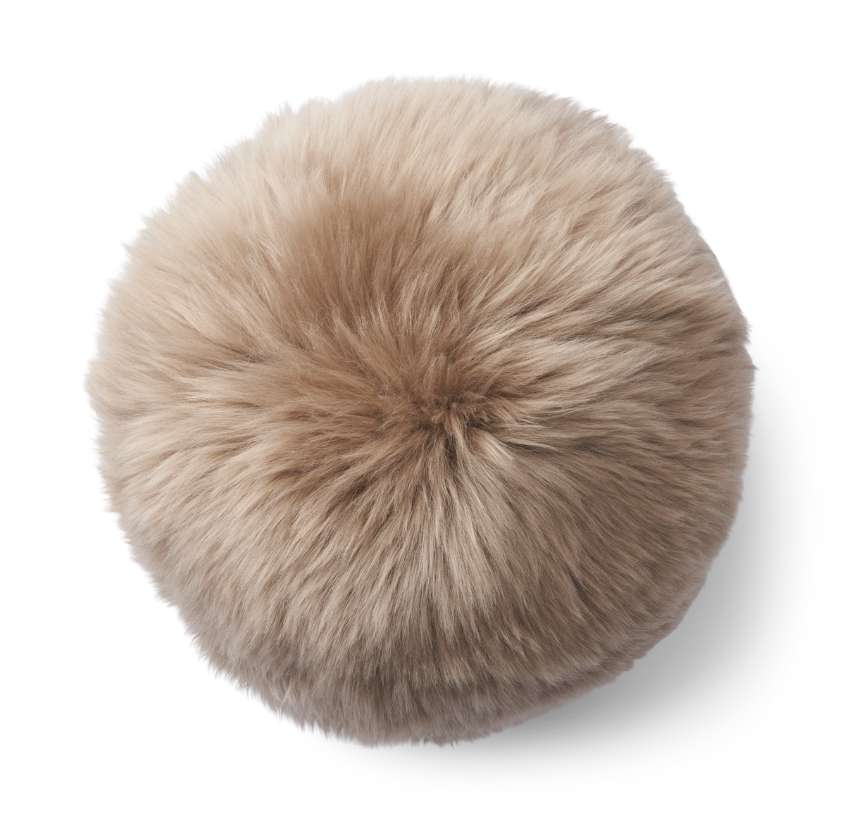 Angelite Cushion | D10 in | D12 in | D14 in | Long Wool Taupe / D12 in