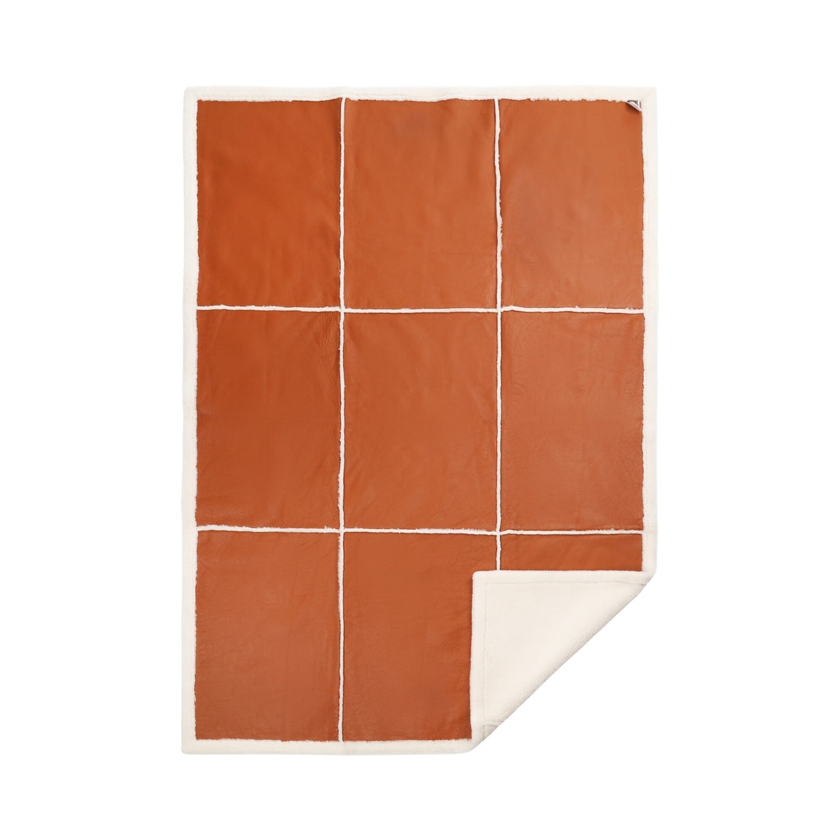 Addison Throw Leather Brown/Ivory / 55x79 in