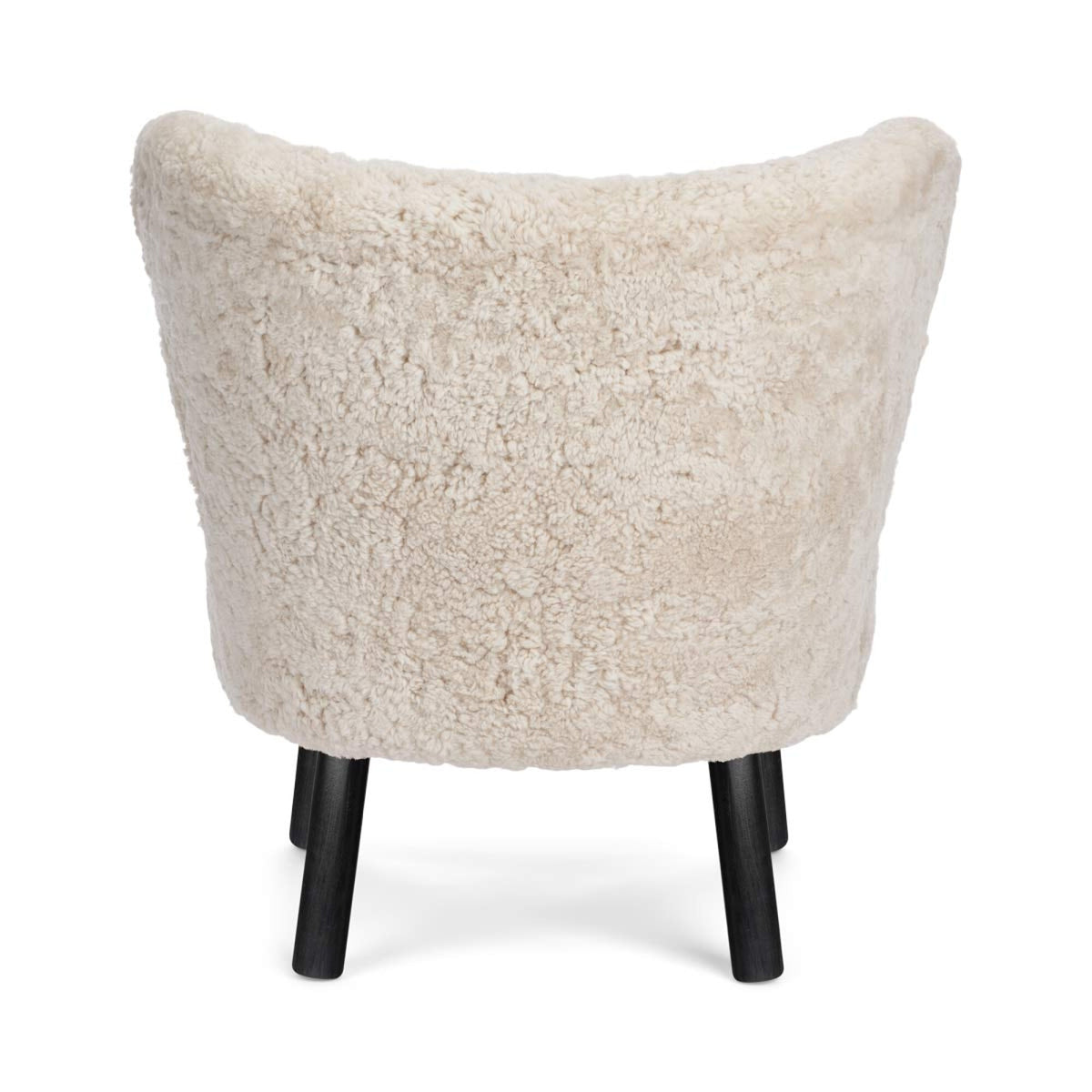 Emily Lounge Chair | Short Wool Pearl / Black Beech Legs