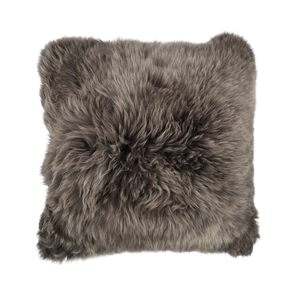 Sheepskin Cushion | Long Wool | New Zealand | Square Walnut