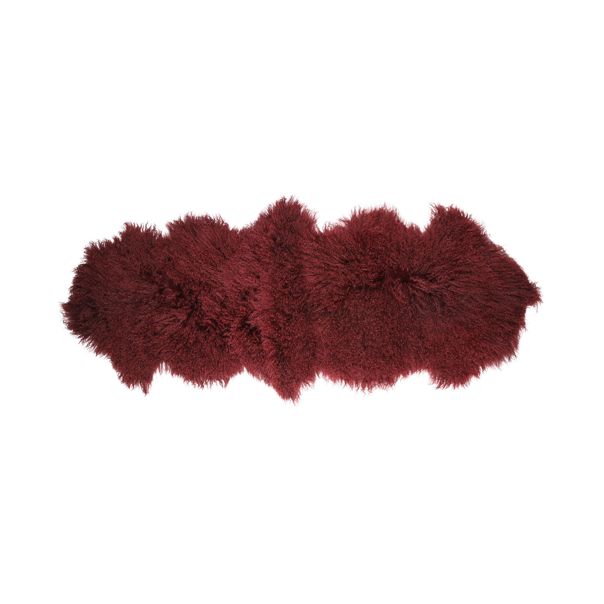 Double Mongolian Sheepskin | 59 x 22 in Burgundy