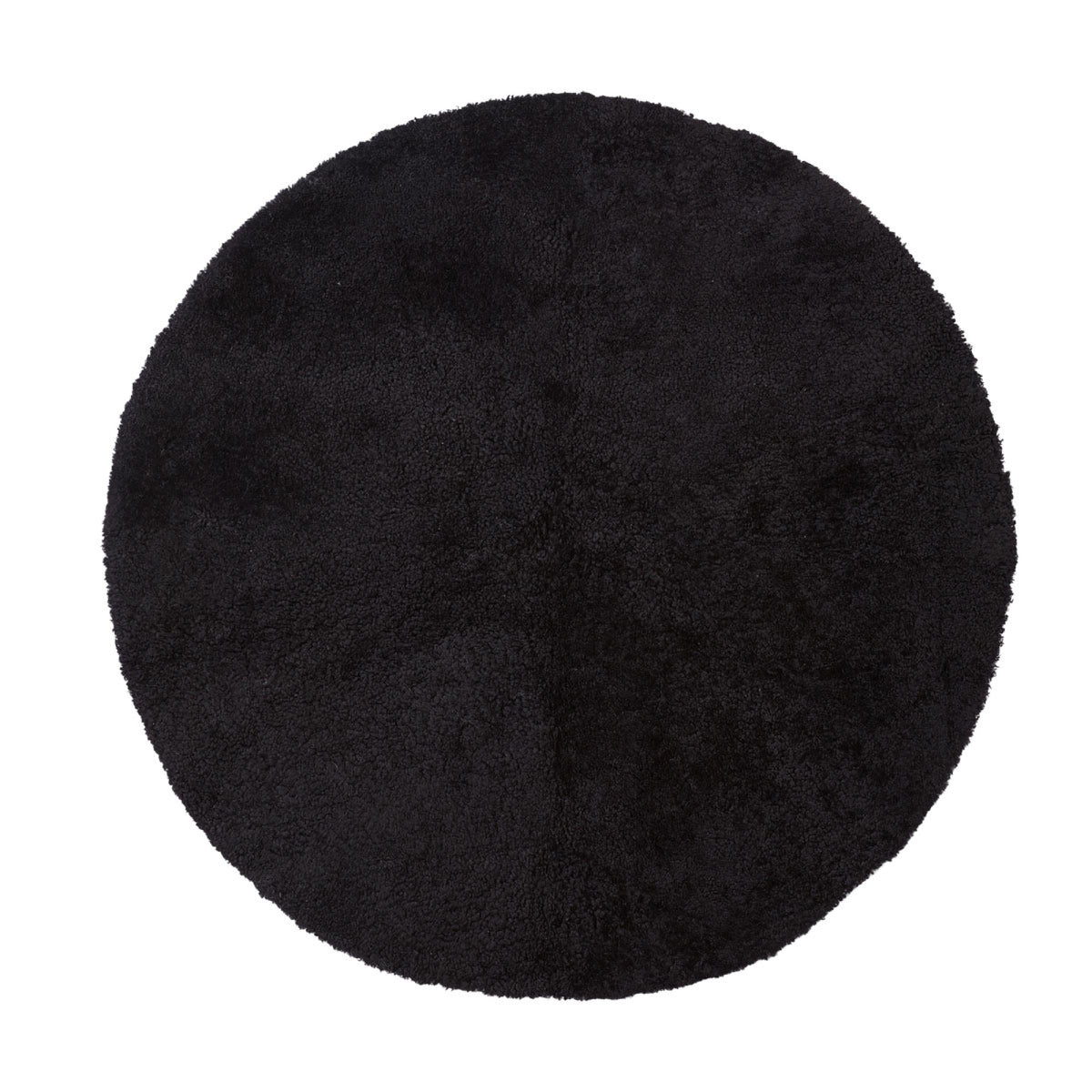 Short Wool Curly Sheepskin Design Rug | D55 in Black