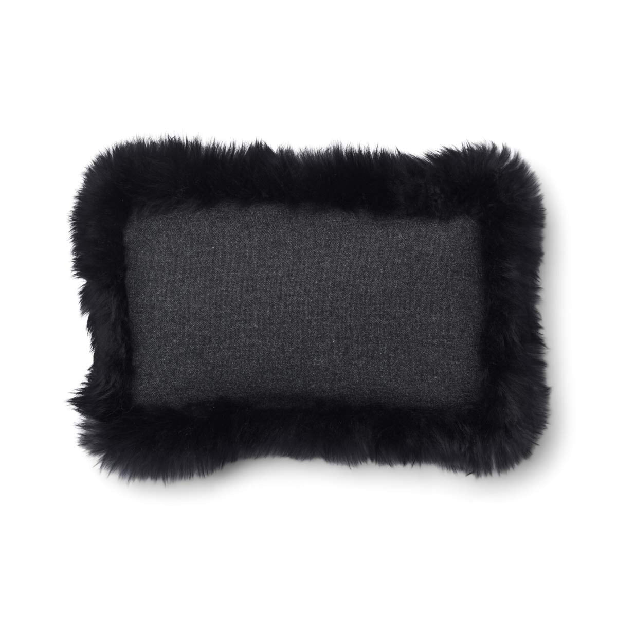 Wool Cushion | LW trim | 20x20 in | 13x20 in Charcoal/Black / 13x20 in