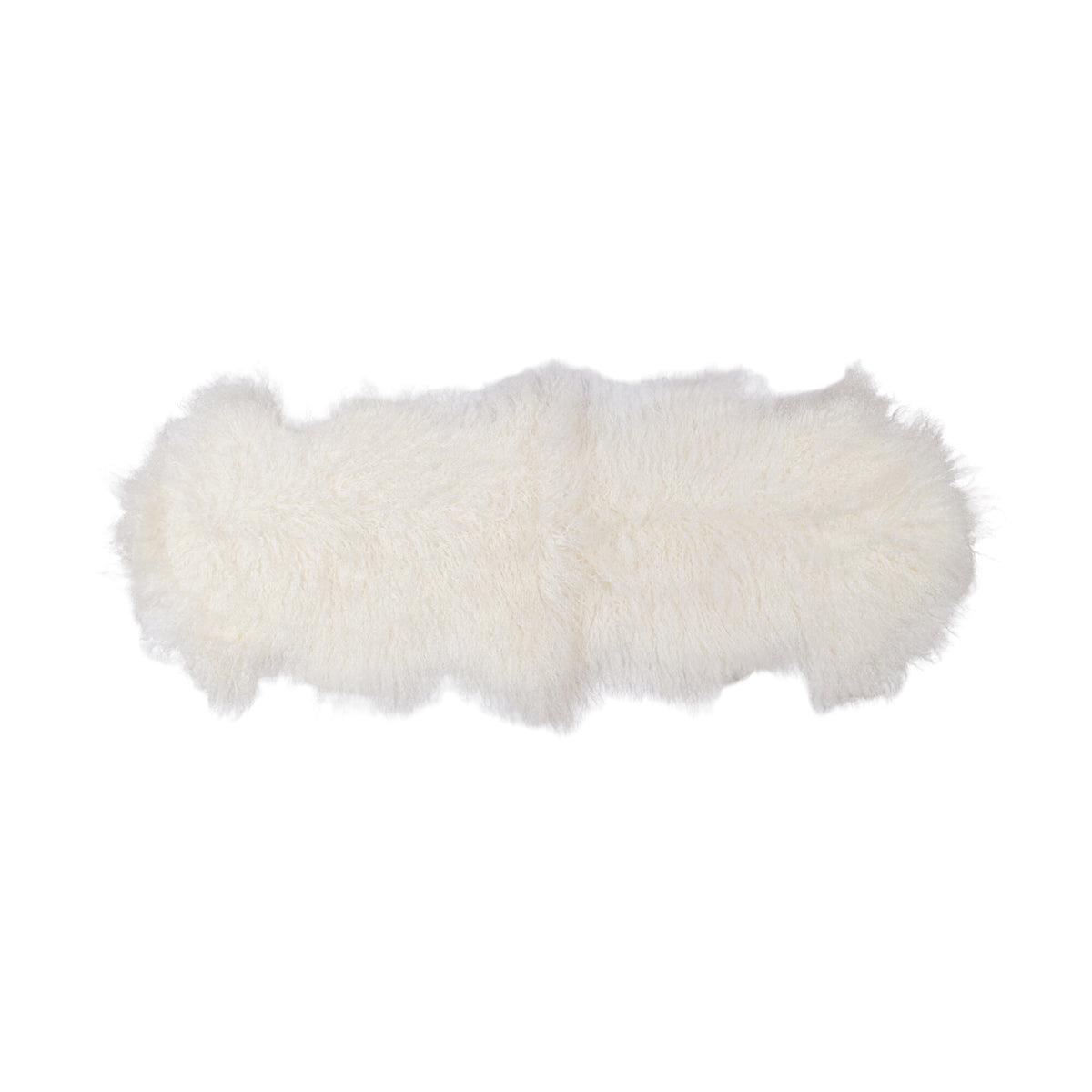 Double Mongolian Sheepskin | 59 x 22 in Ivory