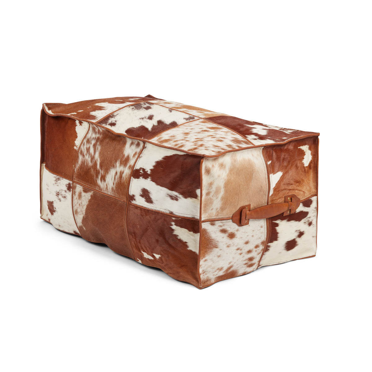Calf Leather Pouf | Long | 32x18x15 in