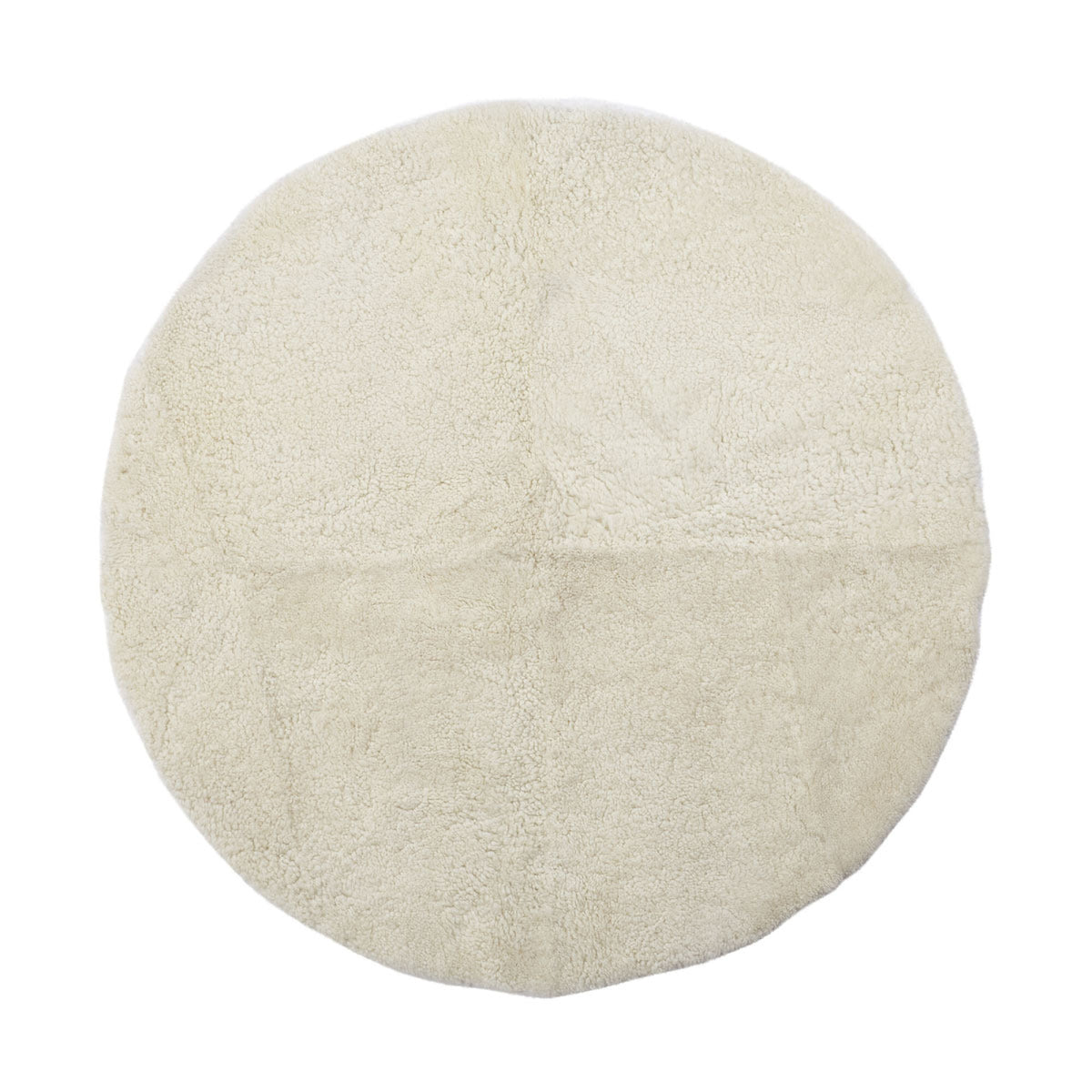 Short Wool Curly Sheepskin Design Rug | D55 in Ivory