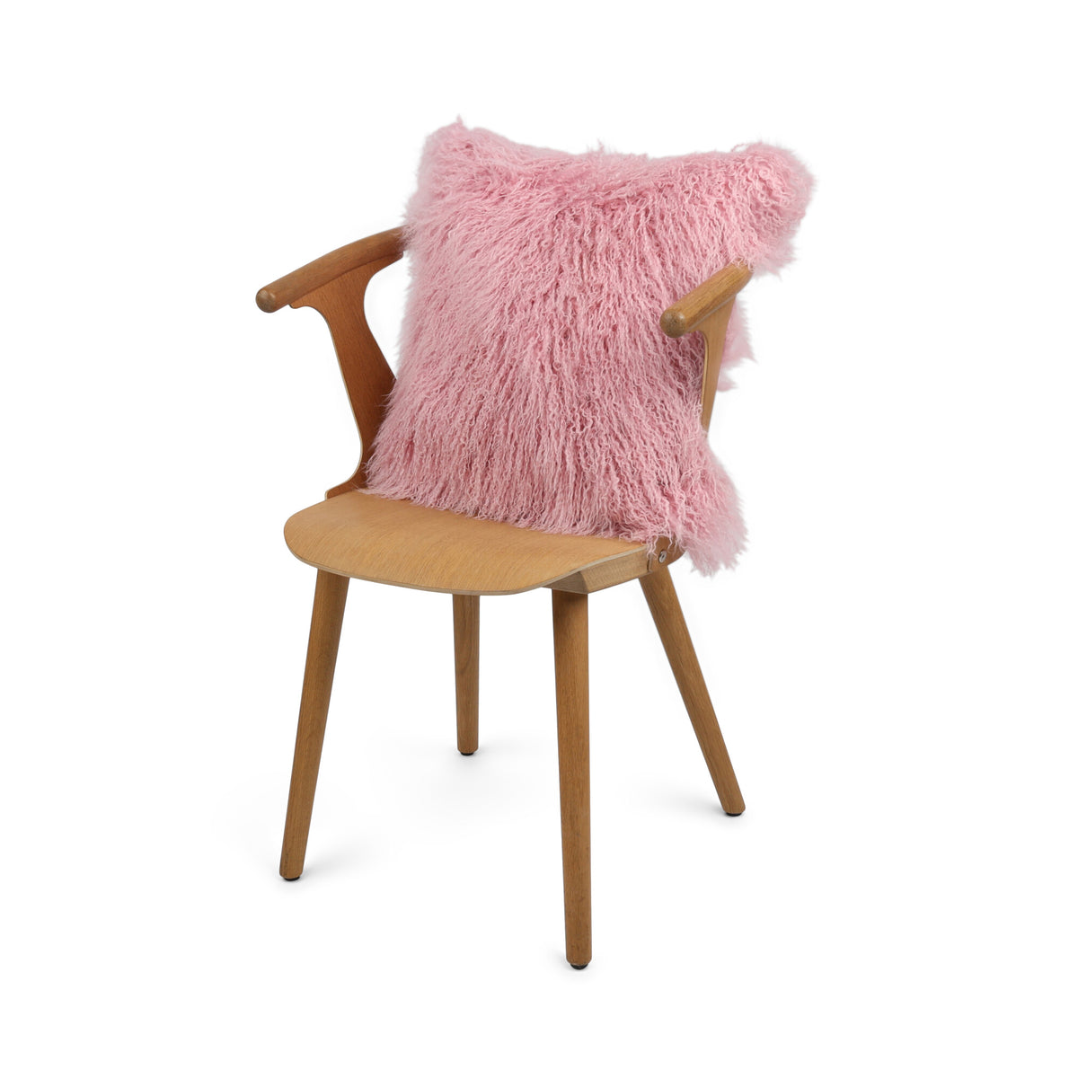 Sheepskin Cushion | Tibet | 20x20 in Lady Pink
