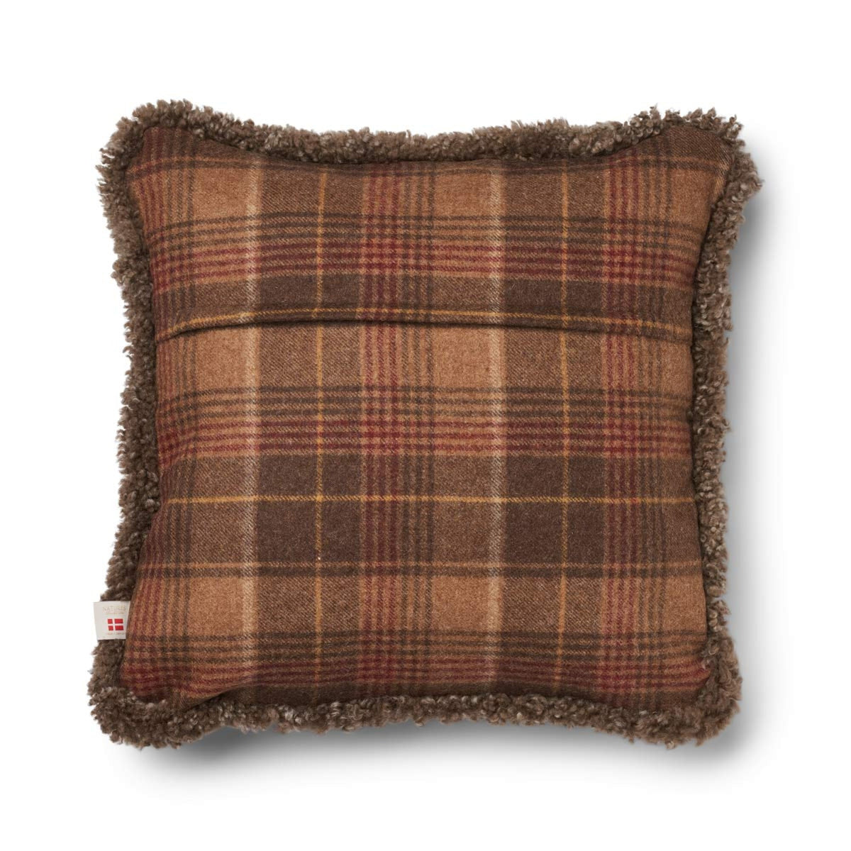 Wool Cushion | Doublesided | SW trim | 20x20 in | 13x20 in Cocoa-Dark Brown/Taupe / 20x20 in