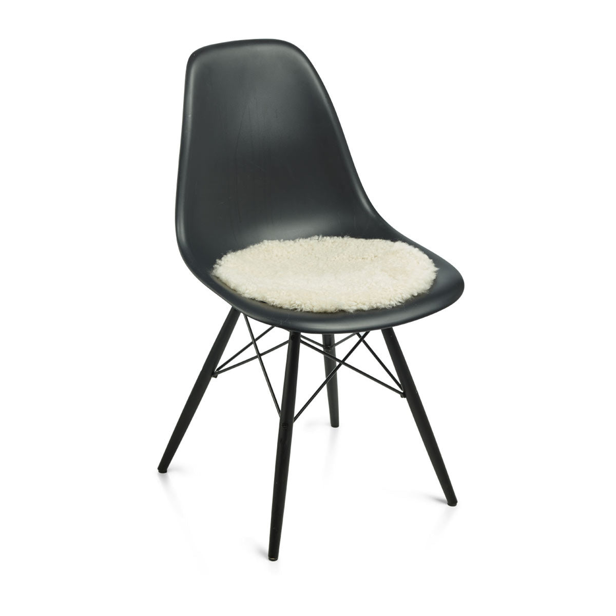 Short Wool Curly Sheepskin Seat Cover Pearl