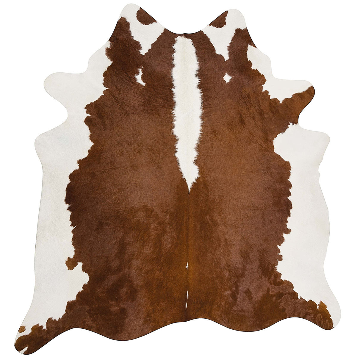 Premium Natural Cowhides | Unique, Stylish, and Sustainable | Brazil Brown/White / 71x87 in
