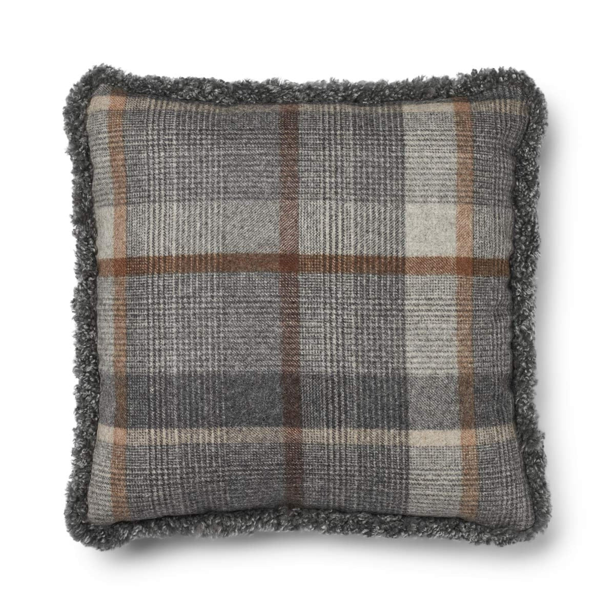 Wool Cushion | Doublesided | SW trim | 20x20 in | 13x20 in Glencheck-Grey/Light Grey / 20x20 in