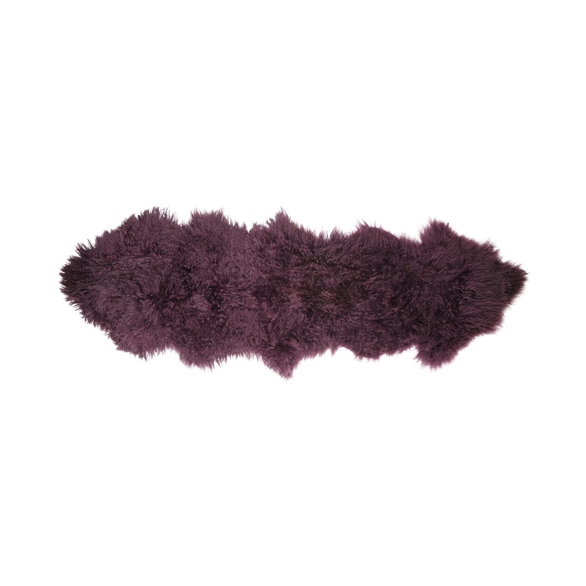 Double Mongolian Sheepskin | 59 x 22 in Aubergine