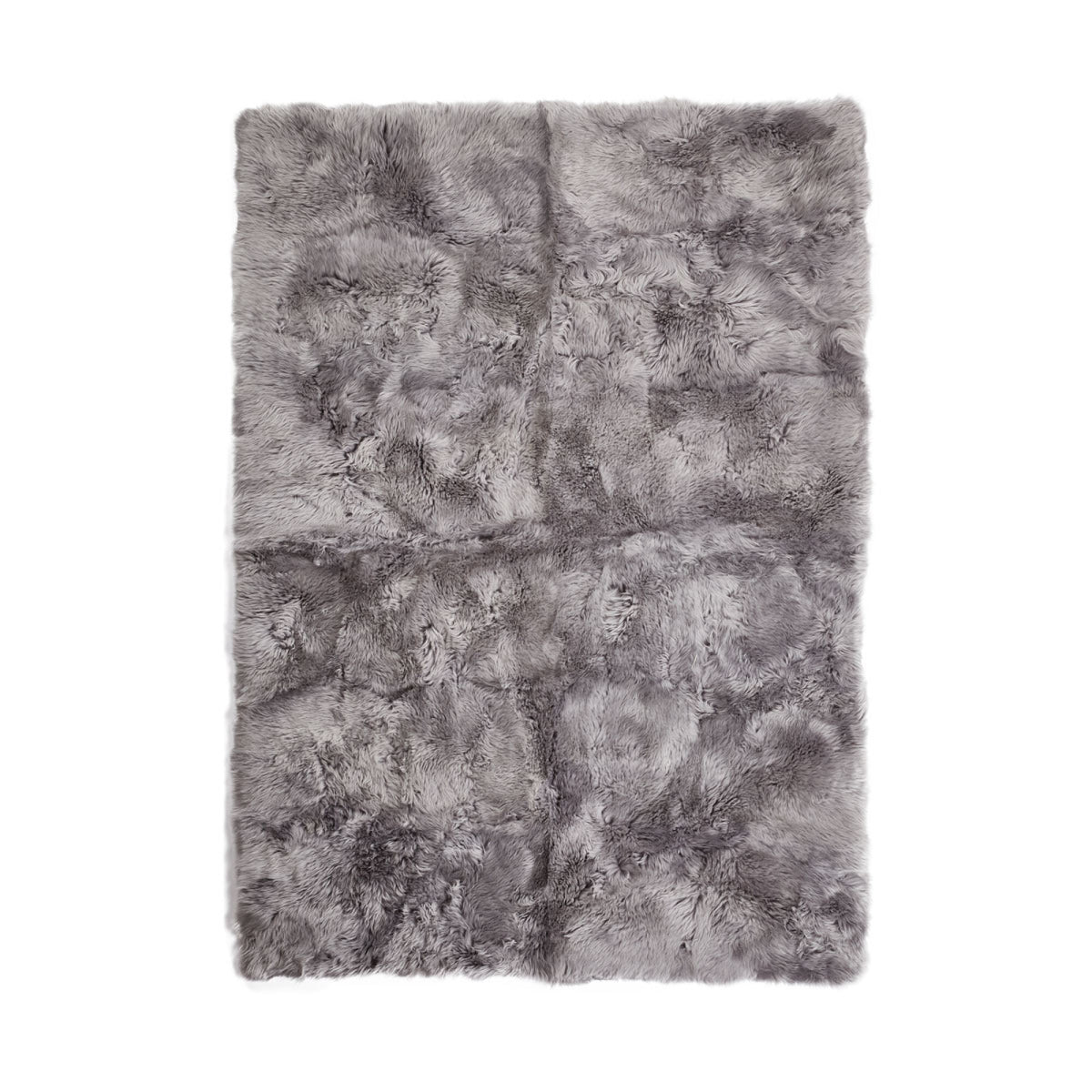 Long Wool Sheepskin Design Rug Light Grey / 138x98 in