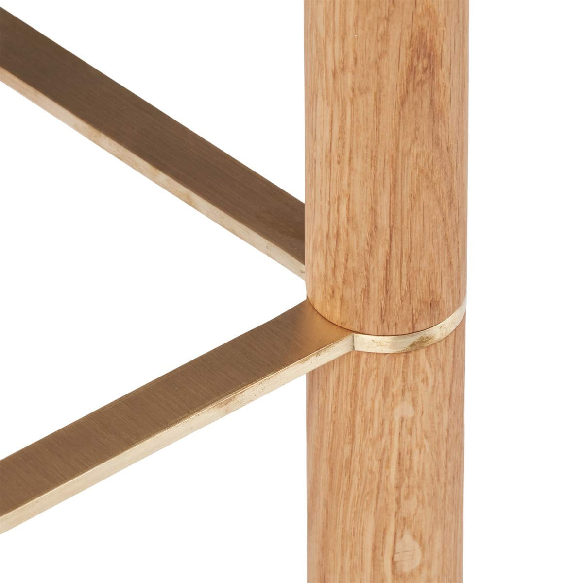 Emilia Bar Stool Taupe / Oak Legs w. Brass Frame