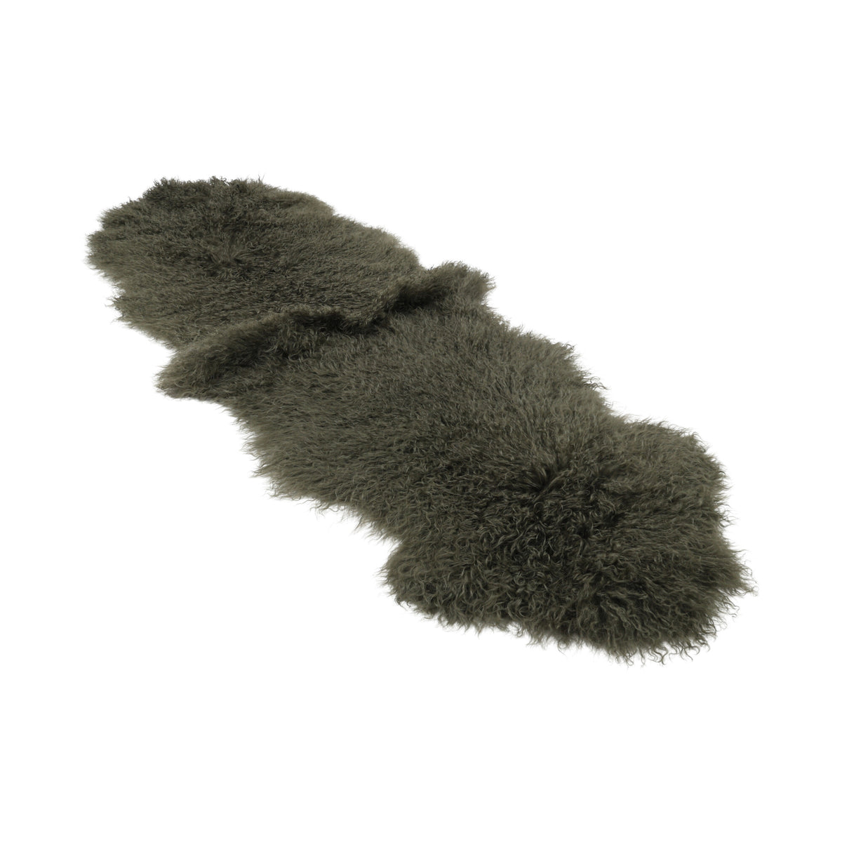 Double Mongolian Sheepskin | 59 x 22 in Hedge Green