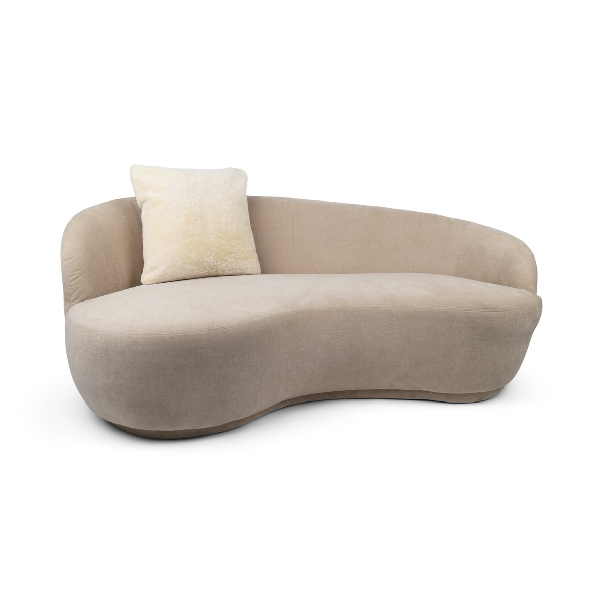 Premium Sheepskin Cushion | Long Wool | New Zealand | Doublesided Pearl / 16x16 in