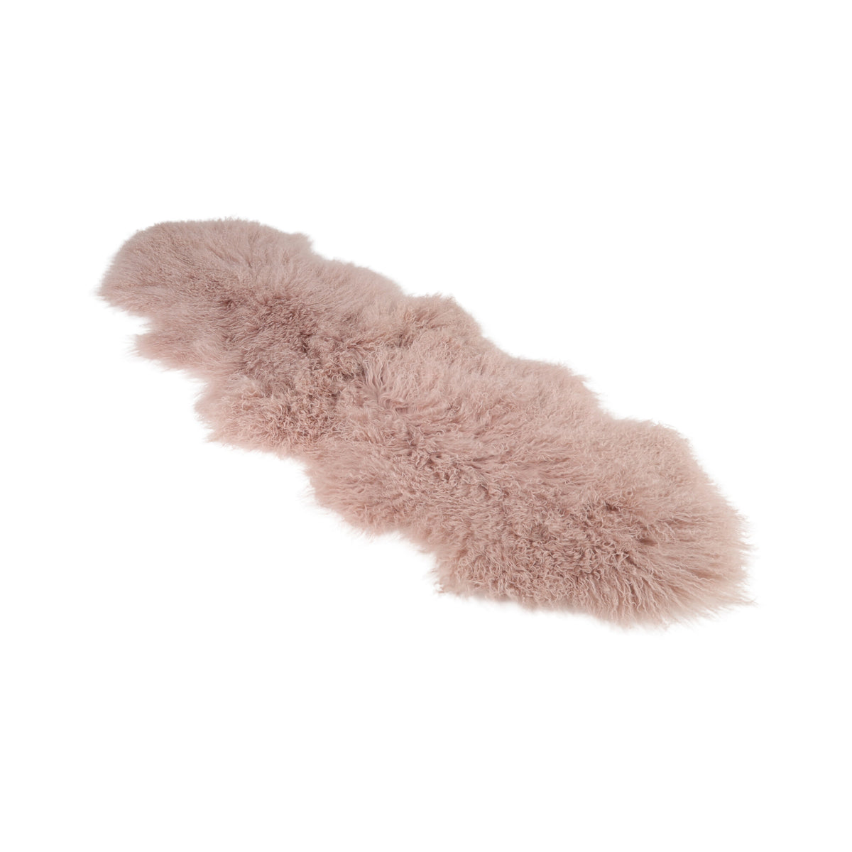 Double Mongolian Sheepskin | 59 x 22 in Old Rose