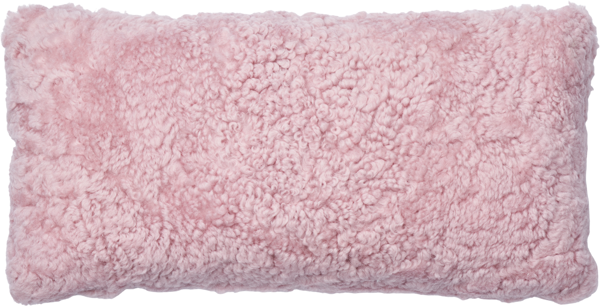 Short-Wool Cushion | Doublesided | 12x24 in Coral Silver Pink