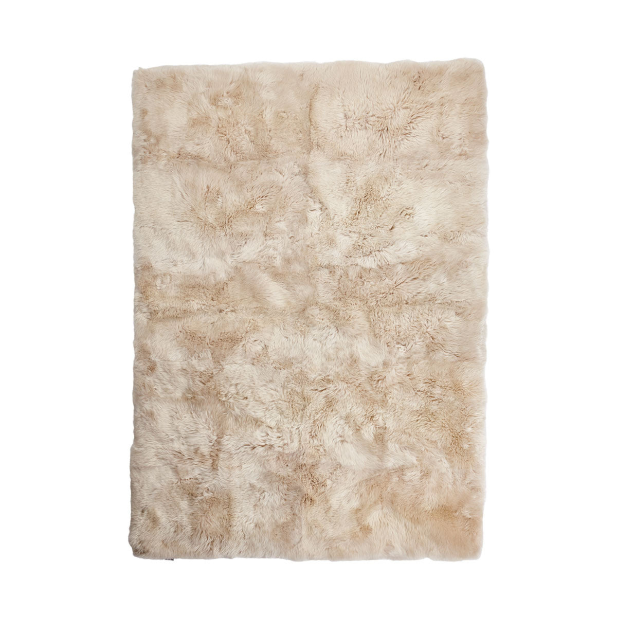 Long Wool Sheepskin Design Rug Linen / 79x118 in