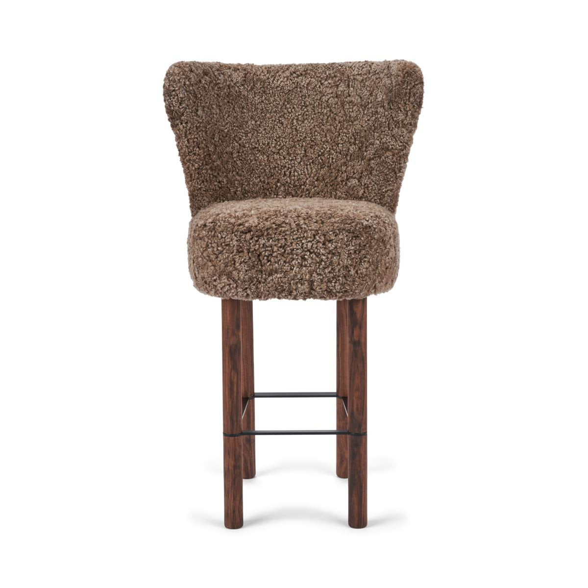 Emilia Bar Stool Taupe / Walnut Legs w. Black Steel Frame