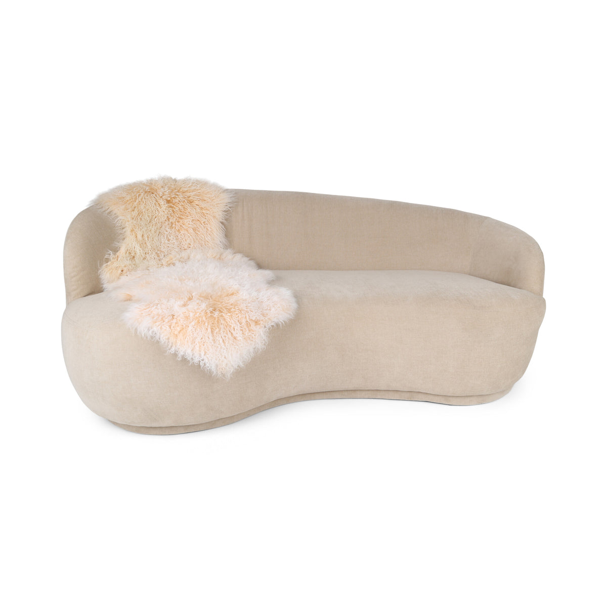 Double Mongolian Sheepskin | 59 x 22 in Arctic Sunrise