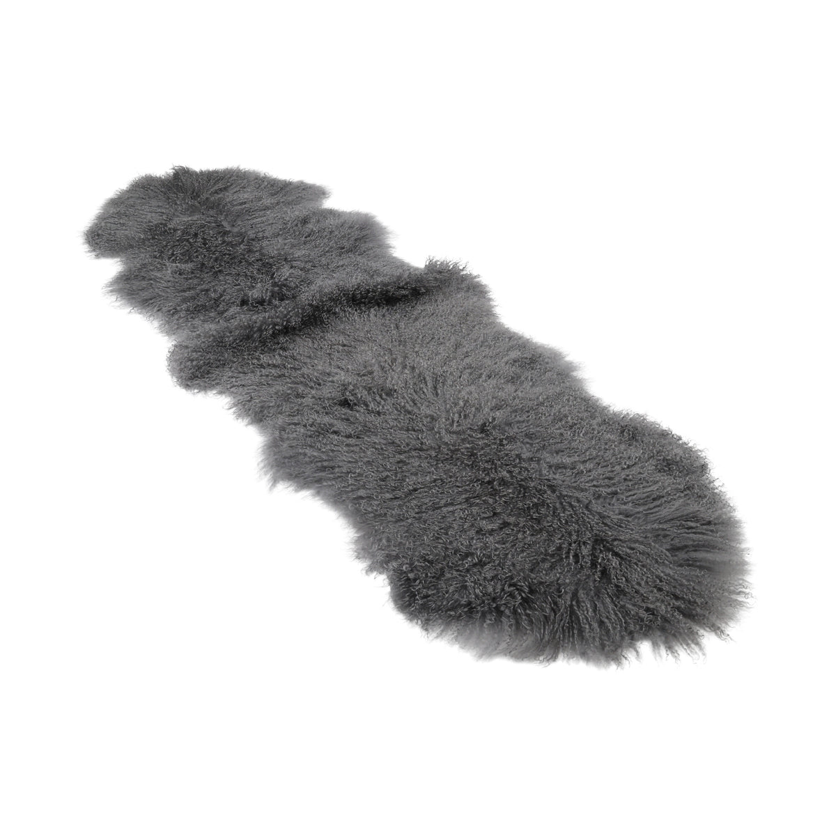 Double Mongolian Sheepskin | 59 x 22 in Steel