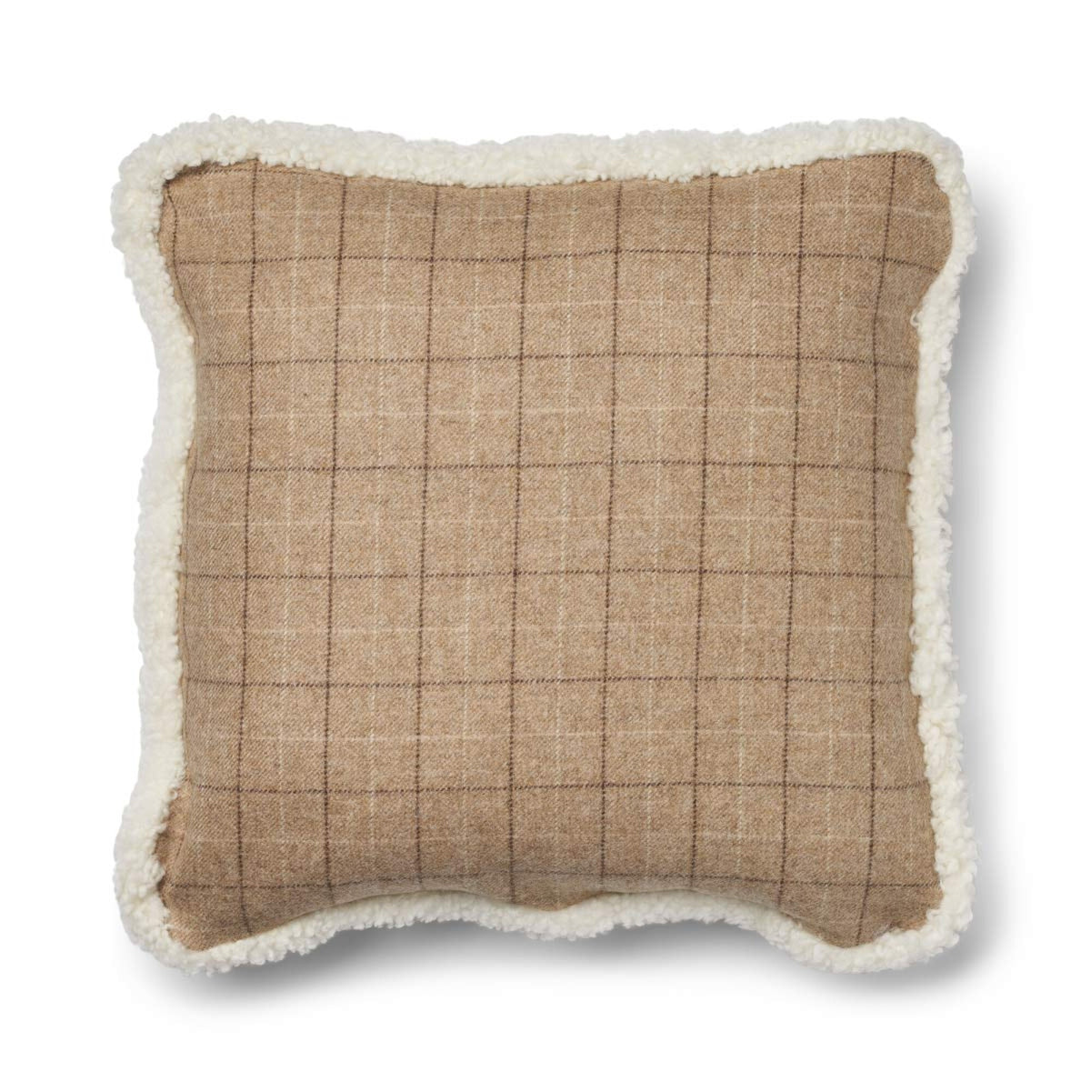Wool Cushion | Doublesided | SW trim | 20x20 in | 13x20 in Oatmeal-Beige/Ivory / 20x20 in