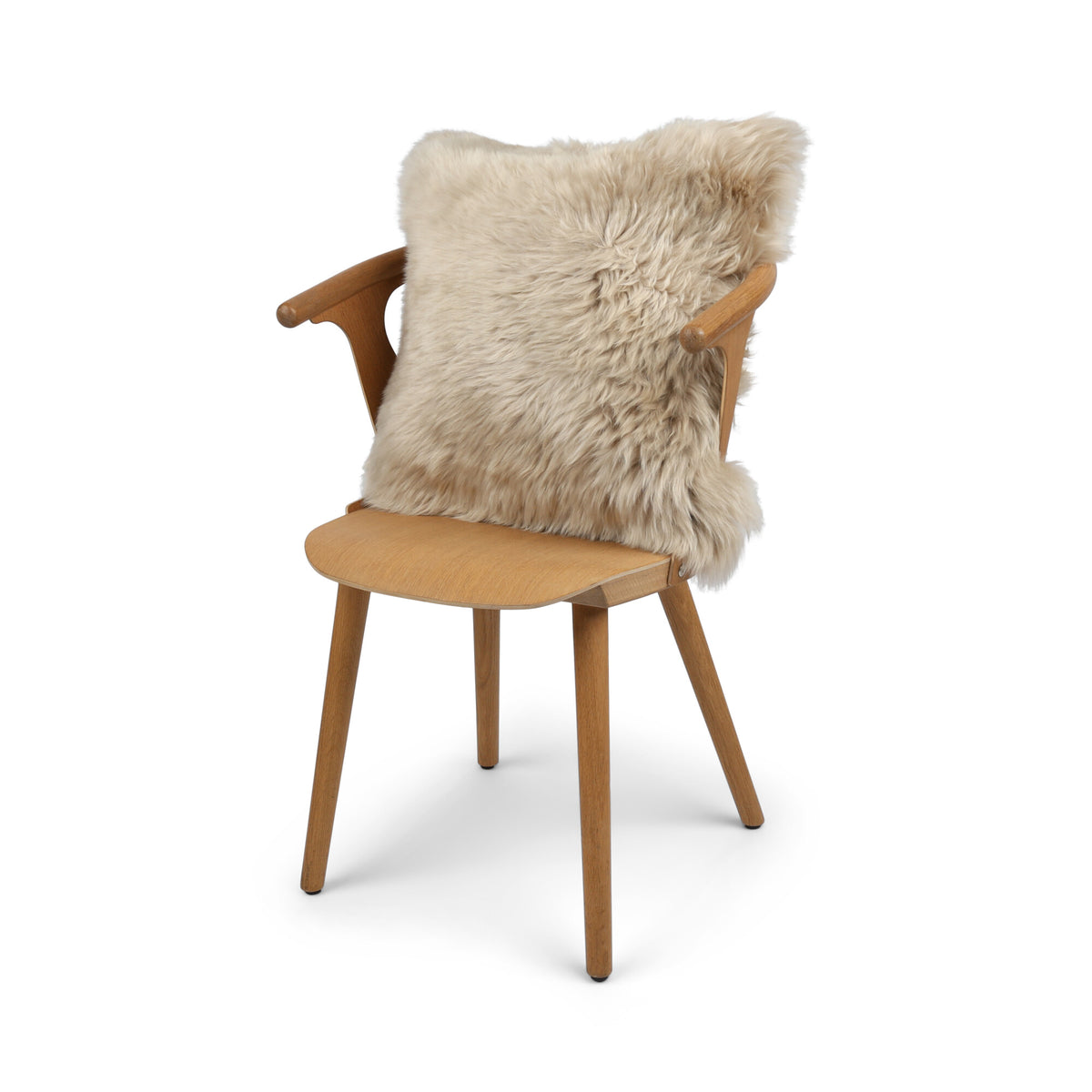 Sheepskin Cushion | Long Wool | New Zealand | Square Warm Sand