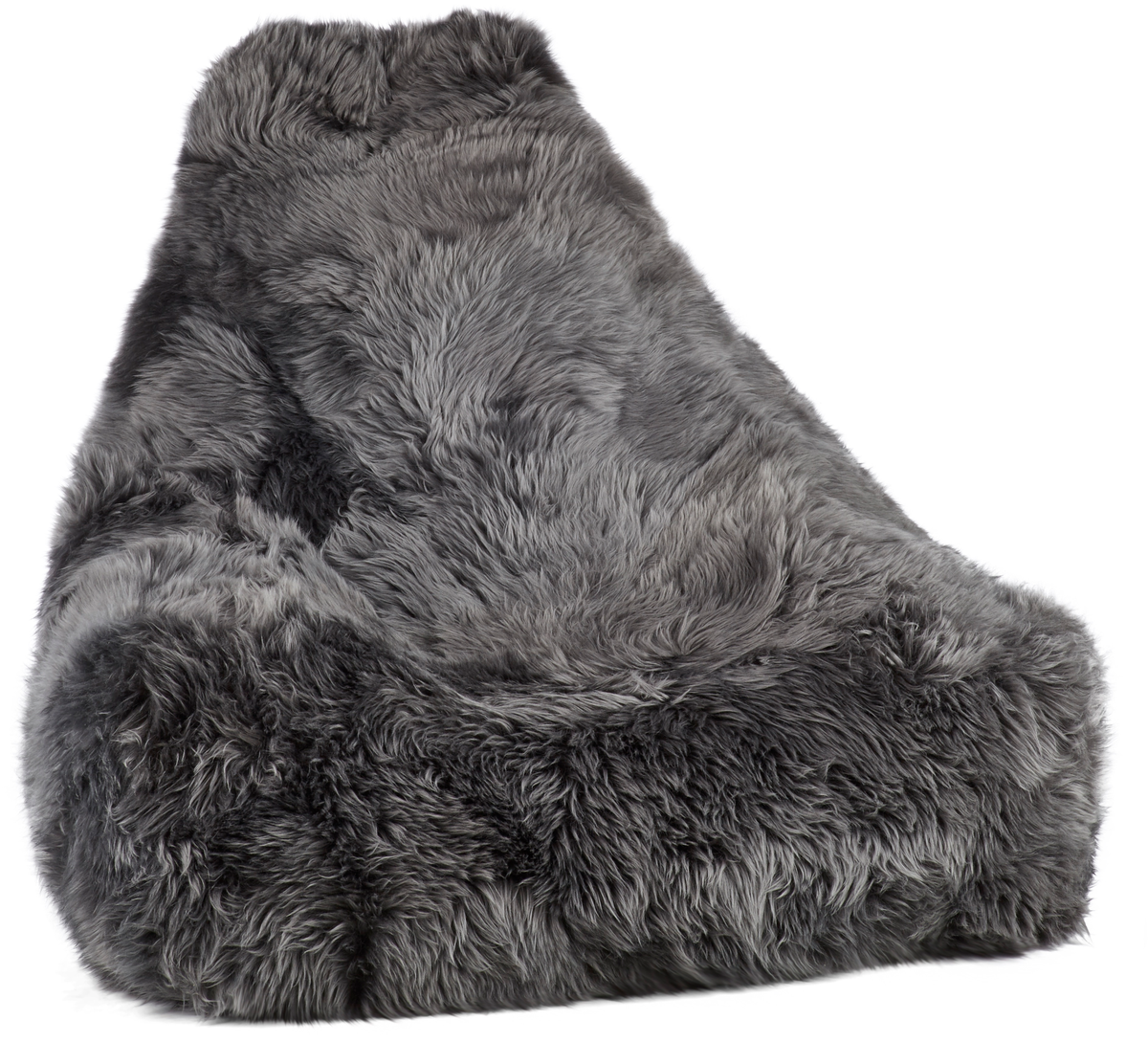 Sheepskin Bean Bag Chair | Long Wool Steel